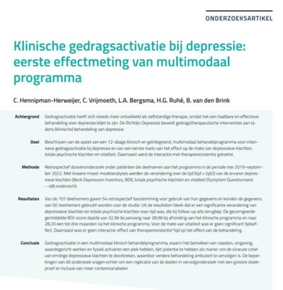 Moodcamp: een effectieve stap naar herstel bij depressie?!